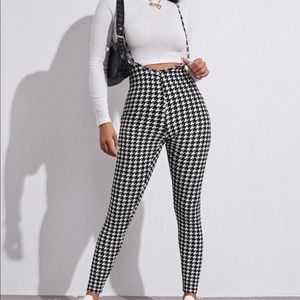 SOLD SHEIN Houndstooth Suspender Jumpsuit